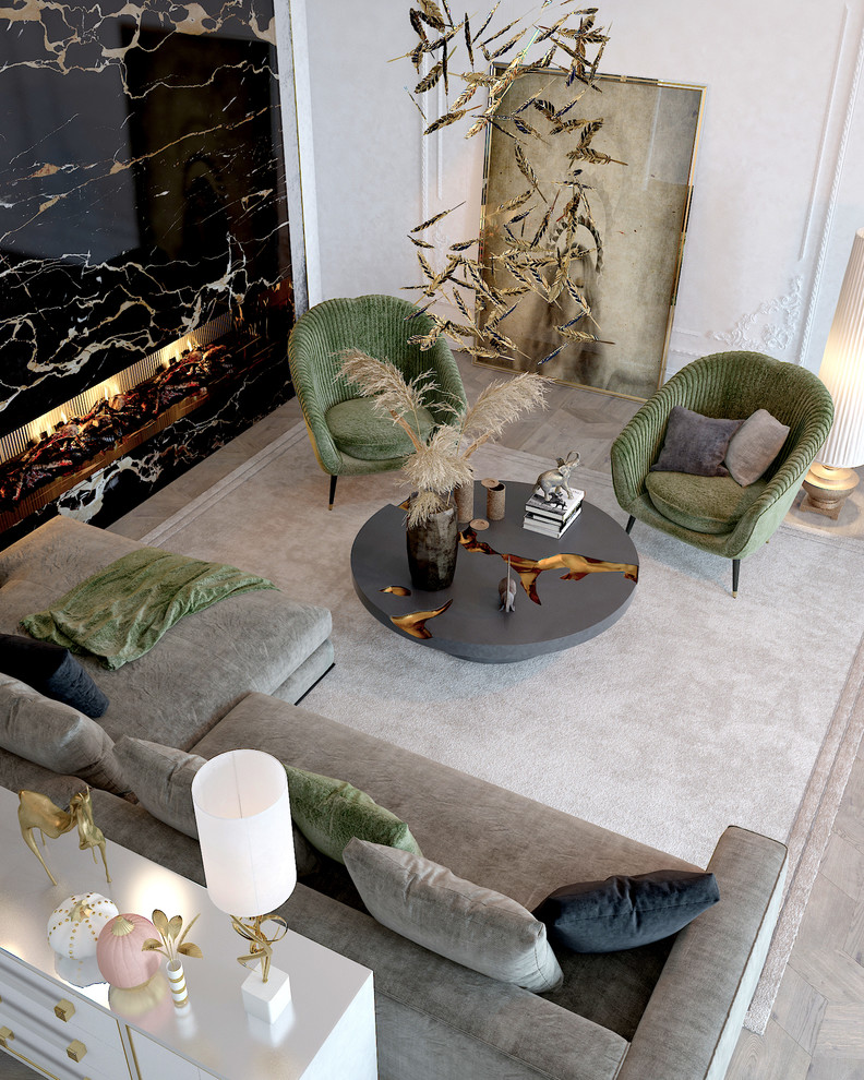 Гостиная с камином