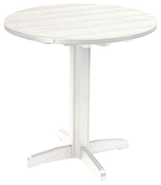 Generations 32-inch Round Pub Height Pedestal Table-White