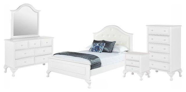 Picket House Furnishings Jenna 5 Piece Full Kids Bedroom Set in White