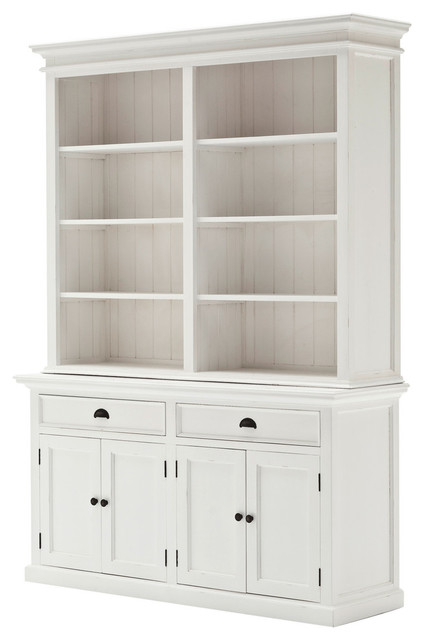 NovaSolo Provence Storage Cabinet with Hutch in Pure White