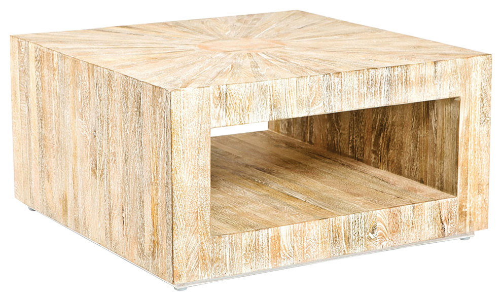 Driftwood Coffee Table, Square Farmhouse Coffee Tables by