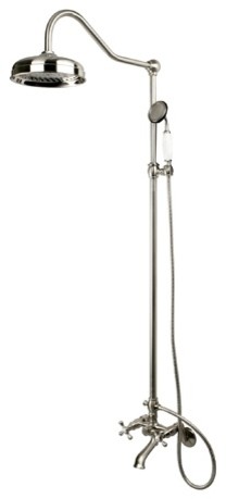 Kingston Brass Clawfoot Tub Faucet Package With Shower Combo, Brushed Nickel