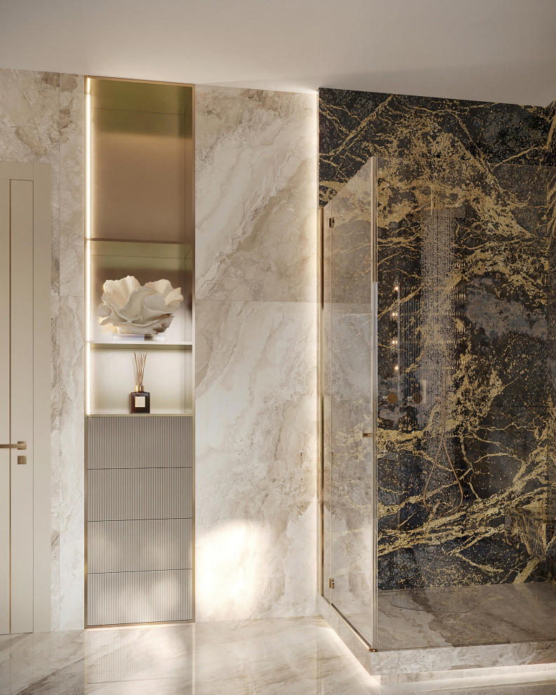 Роскошный дизайн квартиры в стиле современная классика в ЖК "Квартал Лахта парк"