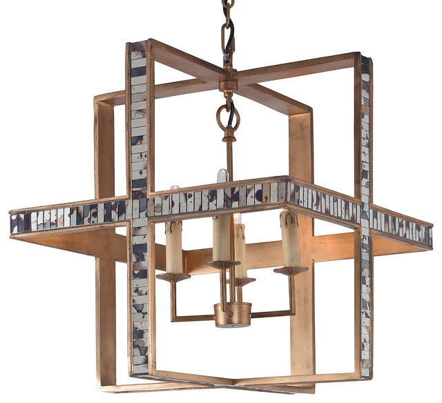 Pickley Modern Classic Cube Rustic Gold Mirrored Pendant Pickley Modern Classic Cube Rustic Gold Mirrored Pendant