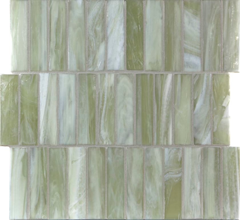 Pea Shimmer 1" x 4" Green Pool Frosted Glass