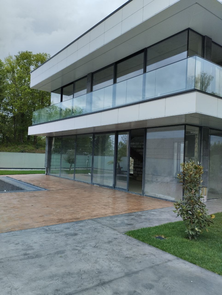 Печатный бетон, рисунок Итальянский сланец в комбинации с Доской