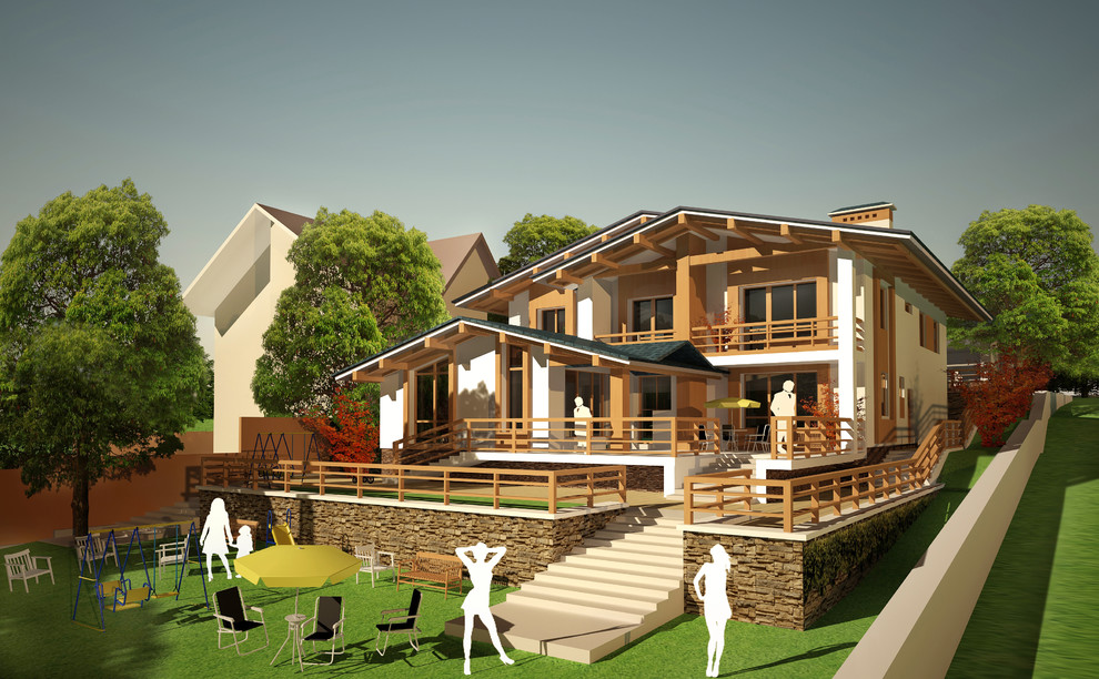 Загородный жилой дом в стиле Шале в  пос. Старопышминск