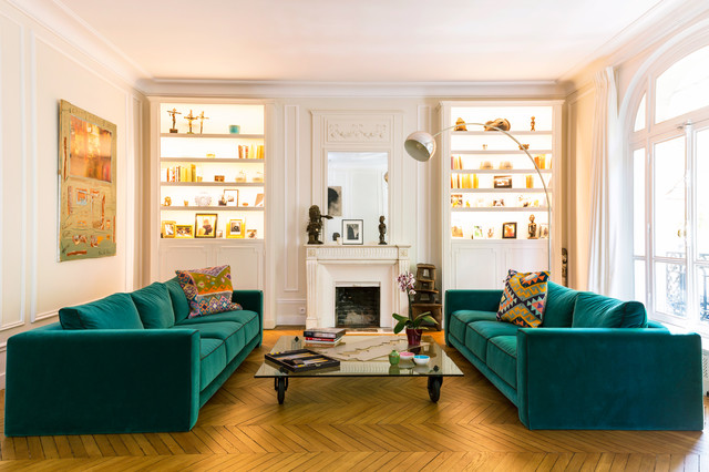 Appartement bourgeois &agrave; Neuilly nyklassisk-vardagsrum