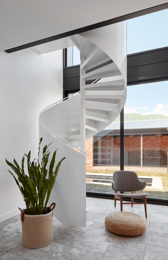 Inspiration for a contemporary staircase remodel in Melbourne