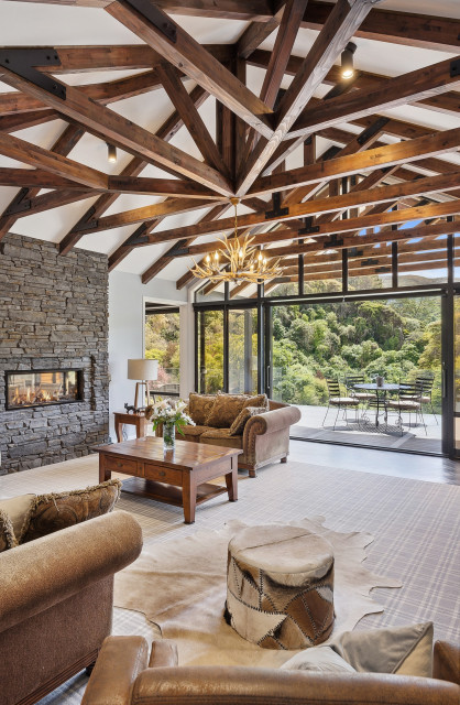 Highland haven rustic-living-room