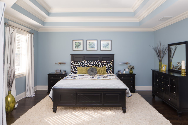 Master Bedroom With Triple Tray Ceiling Traditional