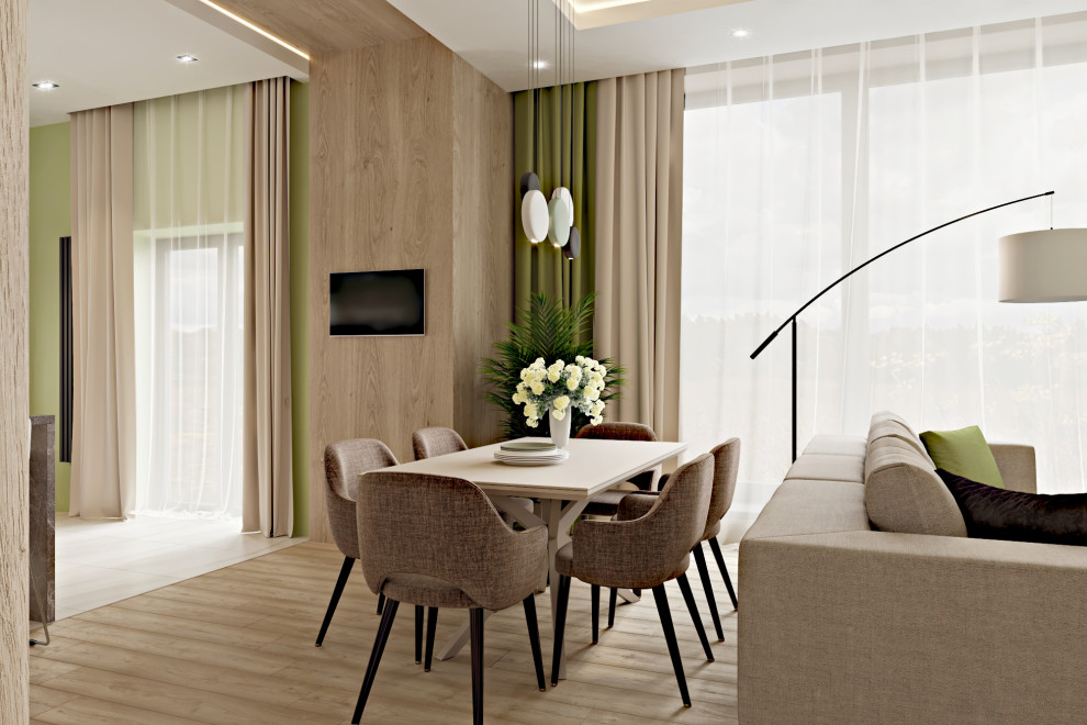 Дом - 130 м2. Кухня - гостиная - холл №1