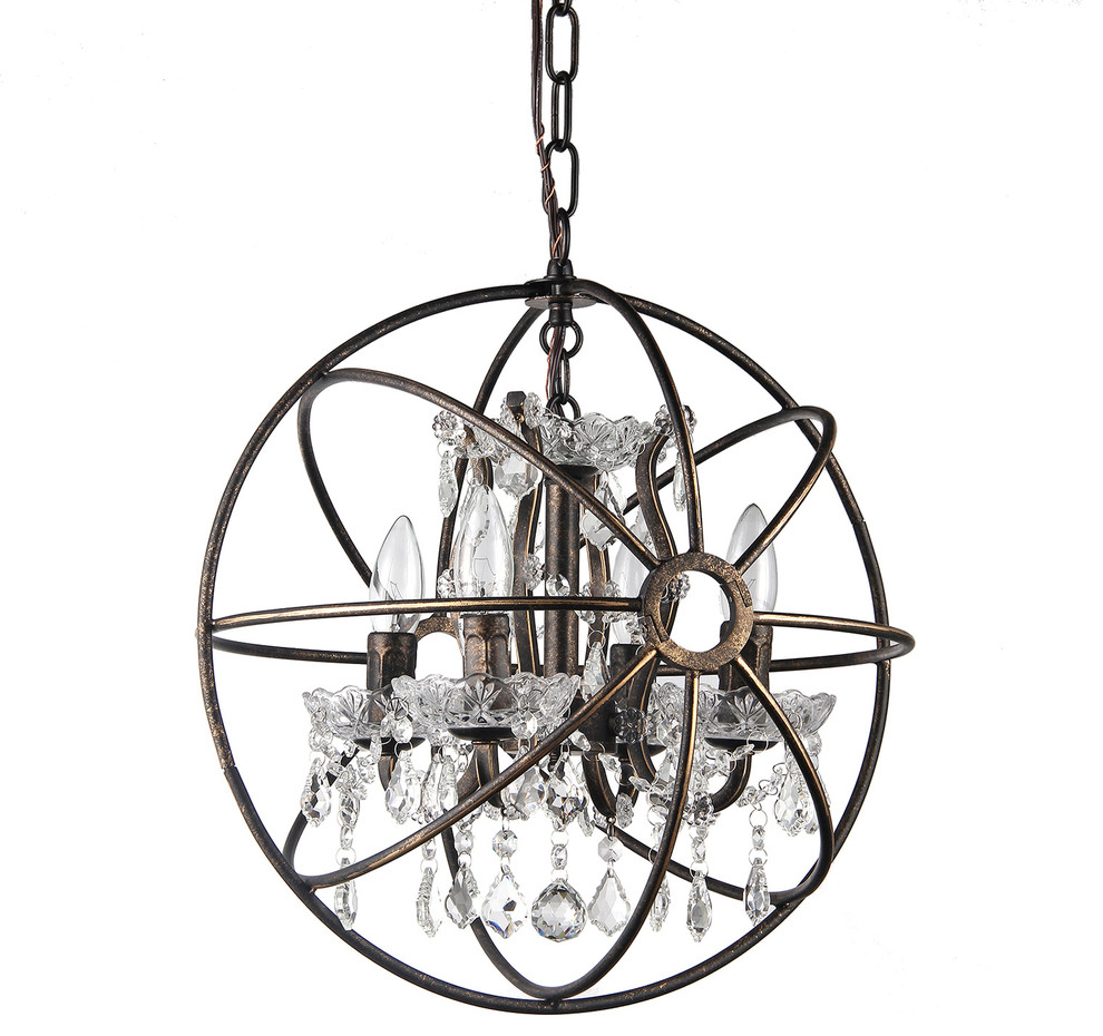 cage chandelier with crystals