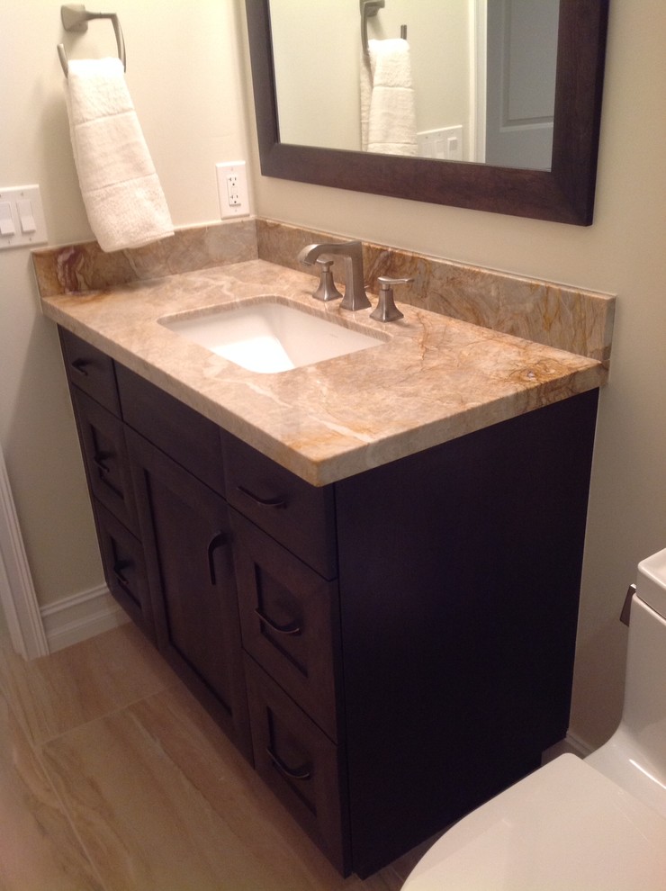 Example of a transitional bathroom design in Miami