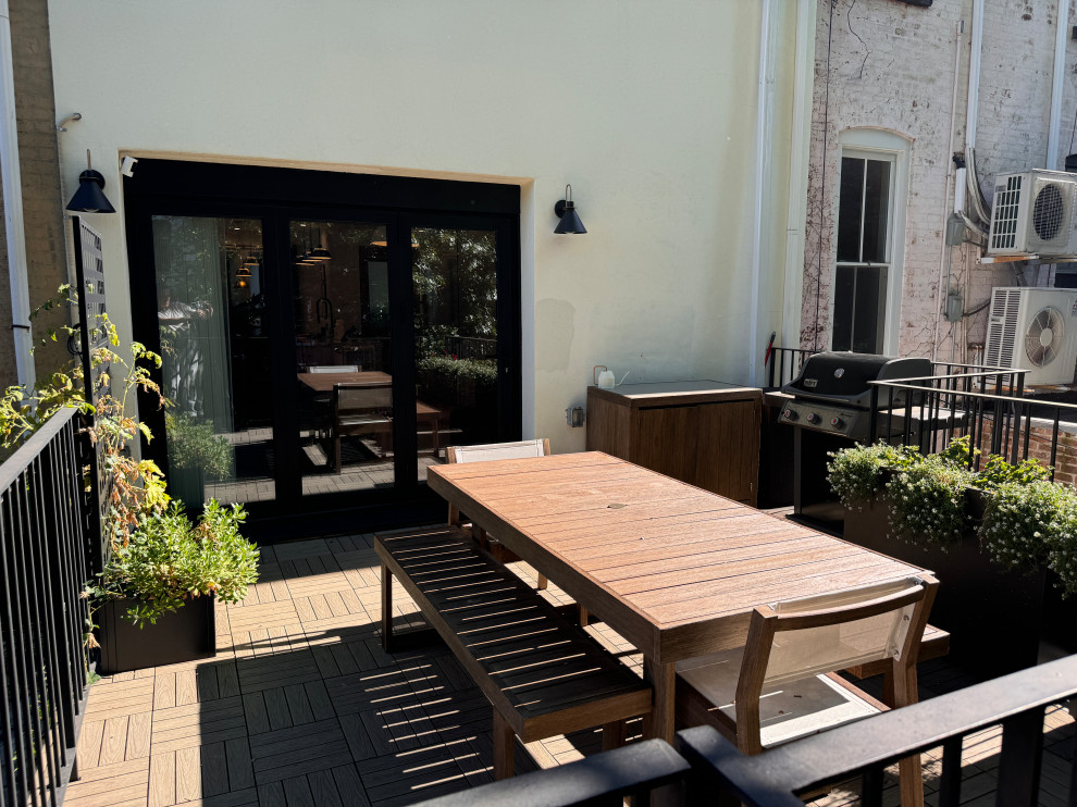 Park Slope backyard corten planters