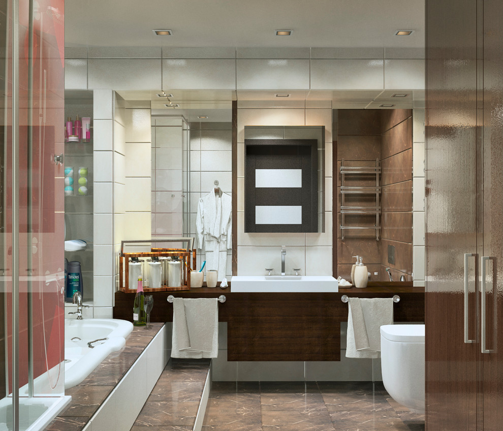 Интерьер трёхкомнатной квартиры. Лофт.