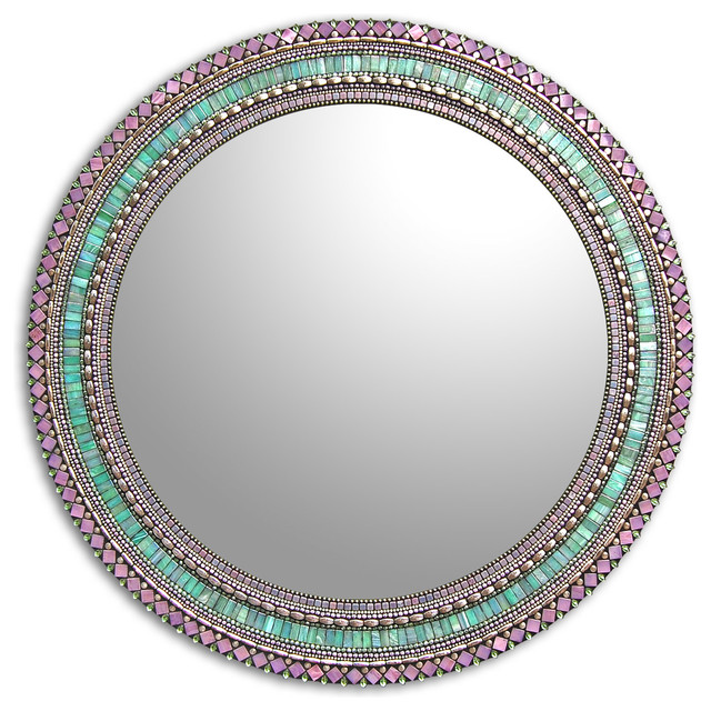 Seafoam Purple Mosaic Mirror Beach Style Wall Mirrors By Zetamari Artworks - Purple Mosaic Wall Mirror Seafoam Purple Mosaic Mirror Beach Style Wall Mirrors By Zetamari Artworks - Purple Mosaic Wall Mirror