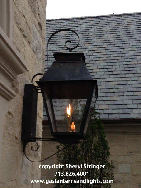 Sheryl's Veronica Style Gas Lantern with Dark Patina Finish