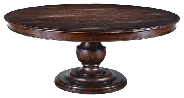 Dining Table Scottsdale Round Wood Dark, Rustic Round Wooden Kitchen Table