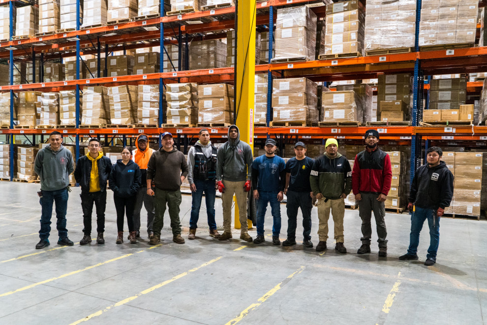 The Overnight Crew  finalizing a project at a fully functioning warehouse