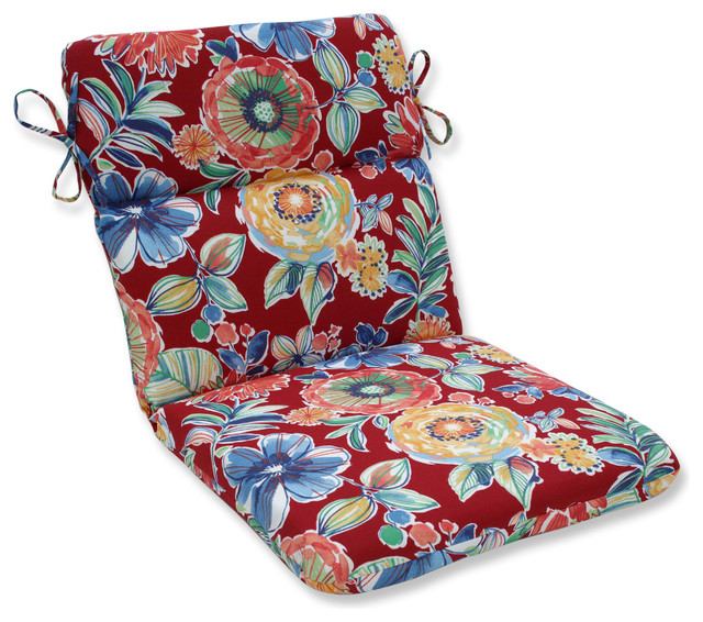 Outdoor/Indoor Colsen Berry Rounded Corners Chair Cushion