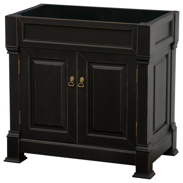Andover 36" Single Bathroom Vanity in Black, No Top, No Sink