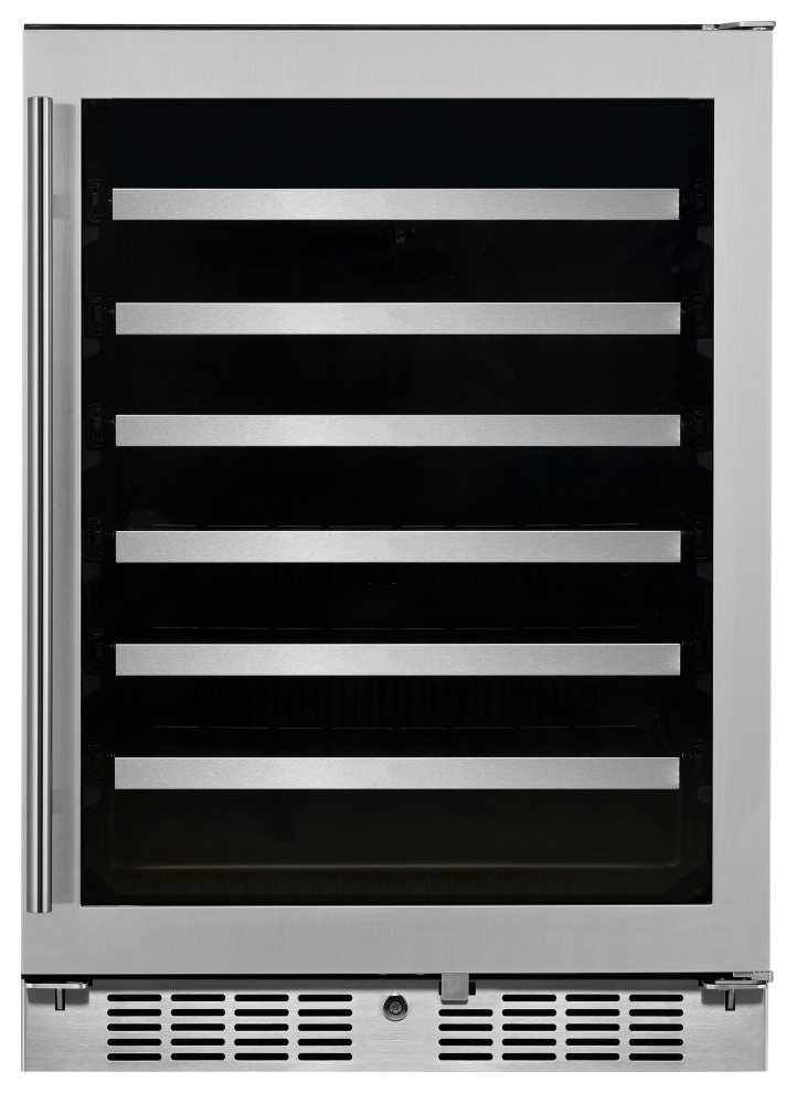 Transcend 24" 54Bottle Seamless Stainless Steel Single Door Wine