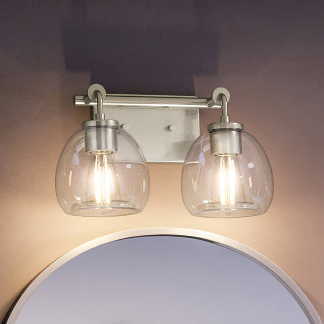 Luxury Industrial Bath Light, Brushed Nickel - Transitional - Bathroom ...