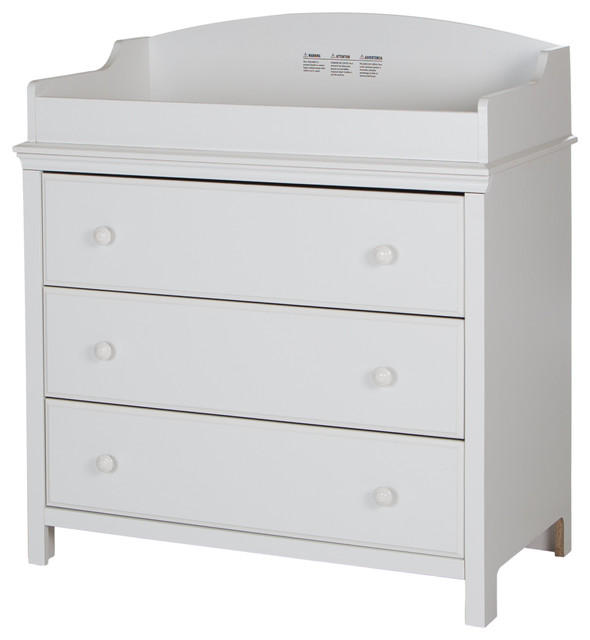 South Shore Cotton Candy Changing Table With Drawers, Pure White