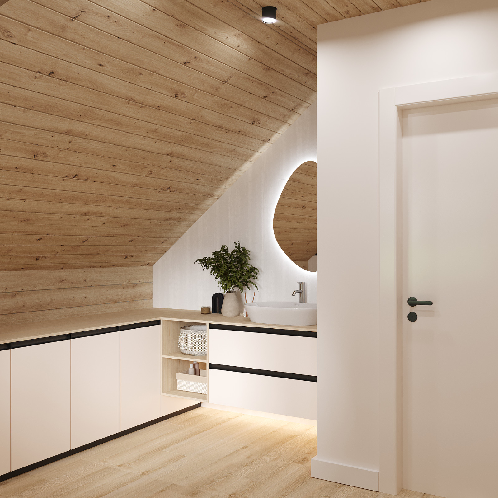 Дизайн 2го этажа в доме из бруса