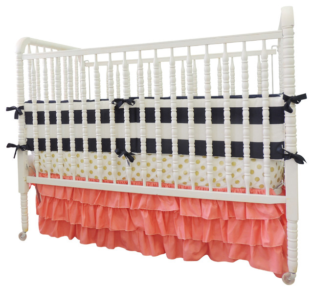 Tushies and Tantrums Boutique Cribset in Navy Blue Coral