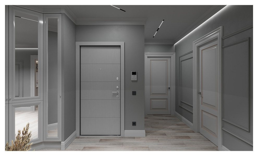 Дизайн-проект (холл, кухня-столовая, ванная комната)