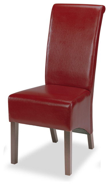 Parson Chair In Burgundy, Set of 2