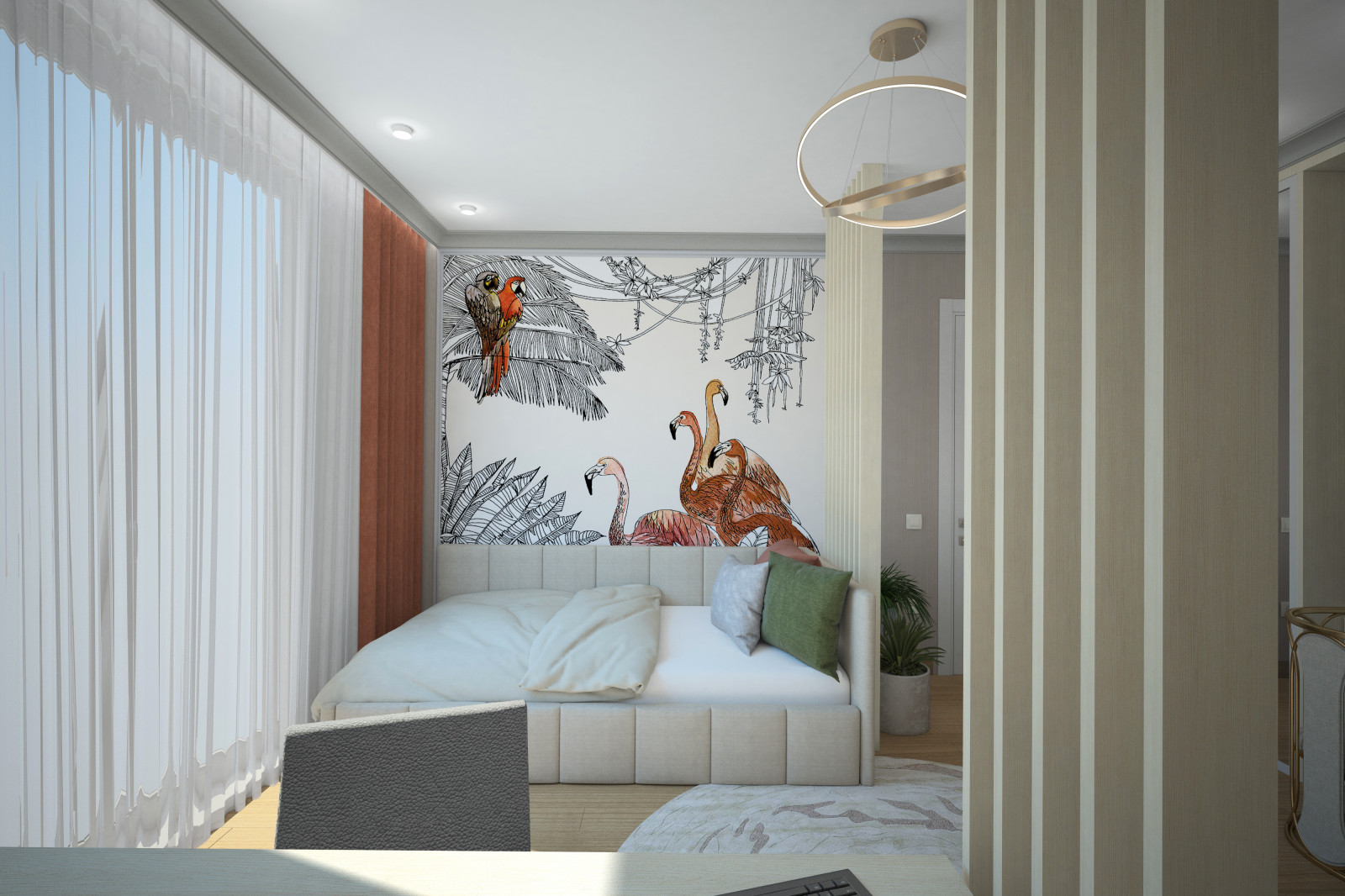 Две детские комнаты. Квартира в многоэтажном доме 160м2.