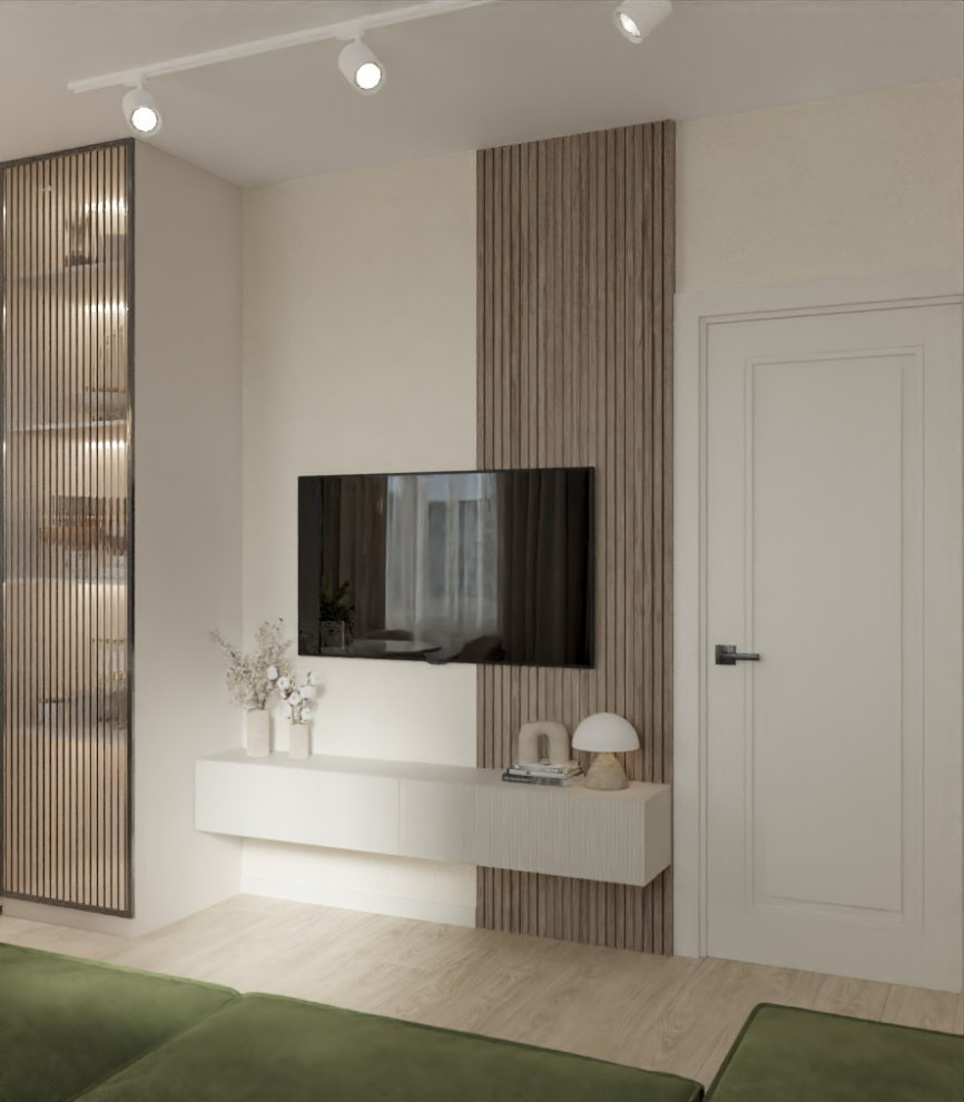 Двухкомнатная квартира в зеленых тонах.