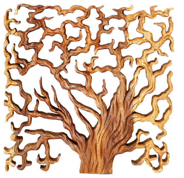 Haussmann Wood Wall Panels Tree Life, Wooden Tree Wall Art