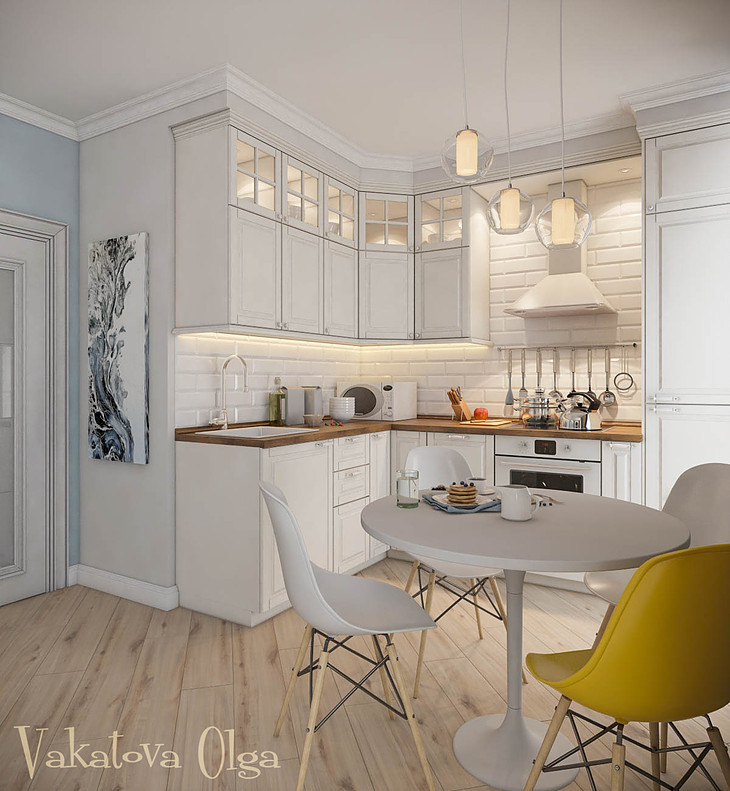 Интерьер гостиной в скандинавском стиле.