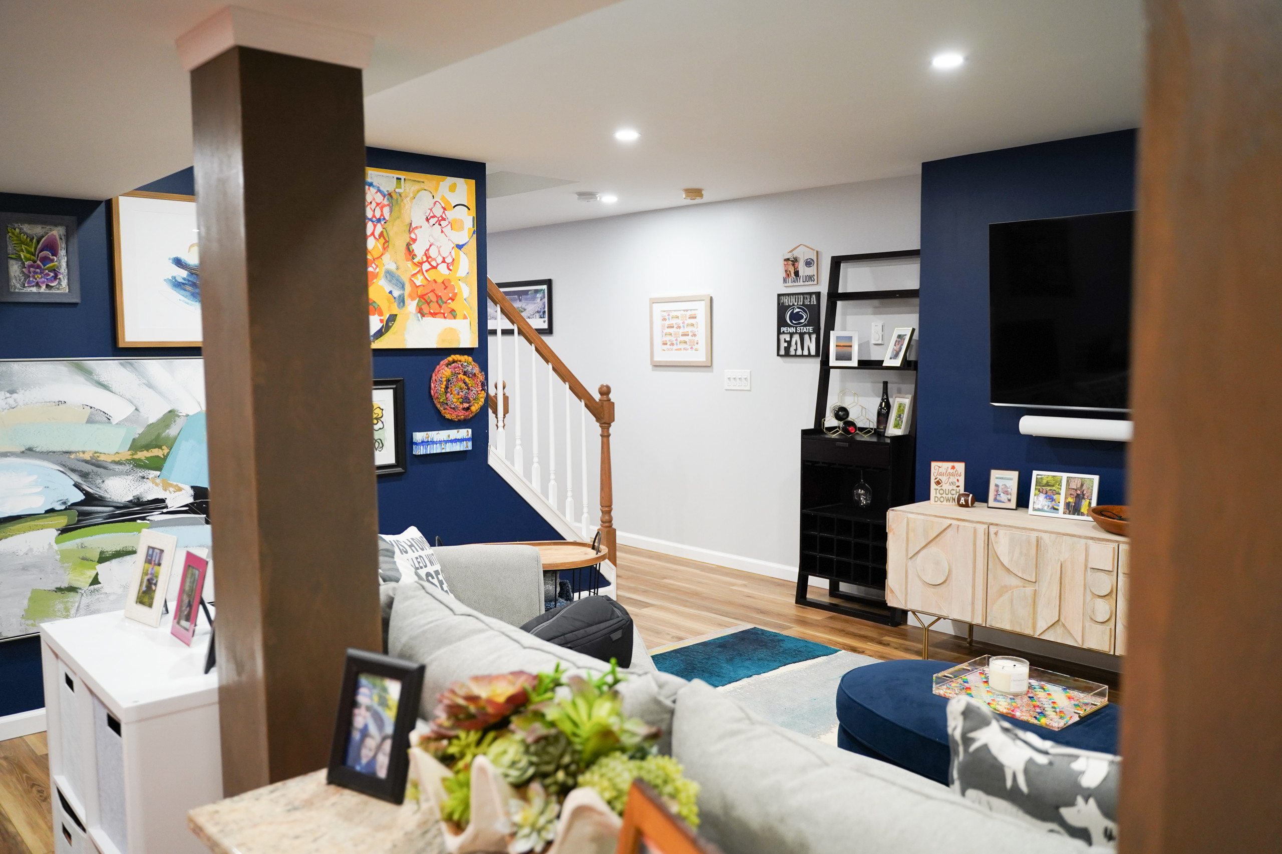 Family’s Colorful Renovated Basement Brings the Fun
