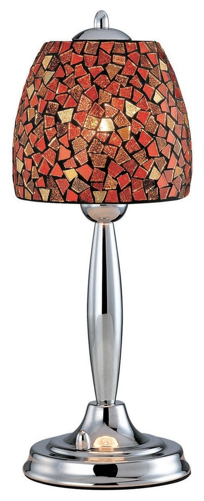 Table Lamp, Chrome/Red Mosaic Shade, Type B 60W,Dci