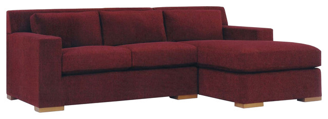 Corvo Sectional:  Chaise and Adjacent Twin Sleeper in Avanti Cabernet