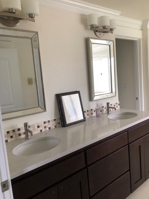 Two Tone Cabinets In Your Kitchen Transitional Bathroom