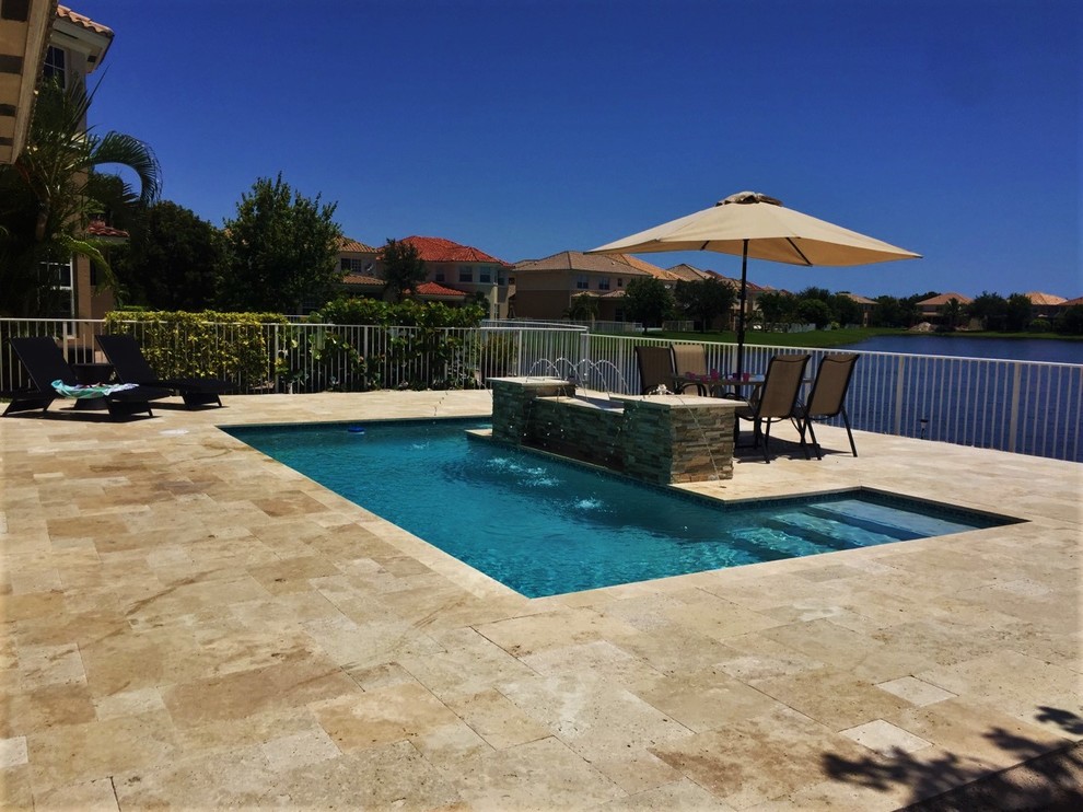 Example of a transitional pool design in Miami