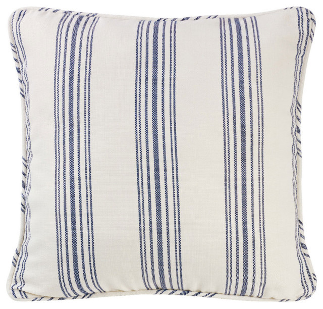 Prescott Euro Sham With Piping, Navy, 27"x27" Beach Style