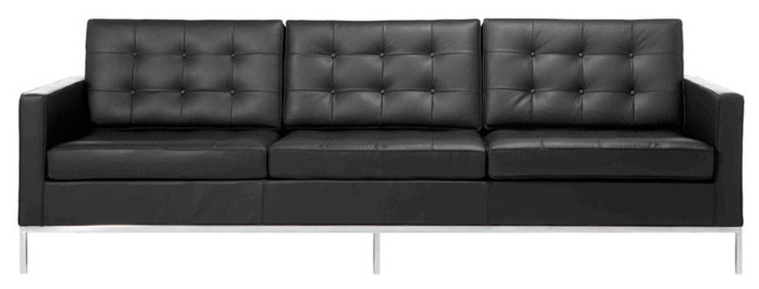Florence Knoll Sofa - Aniline Leather, Black