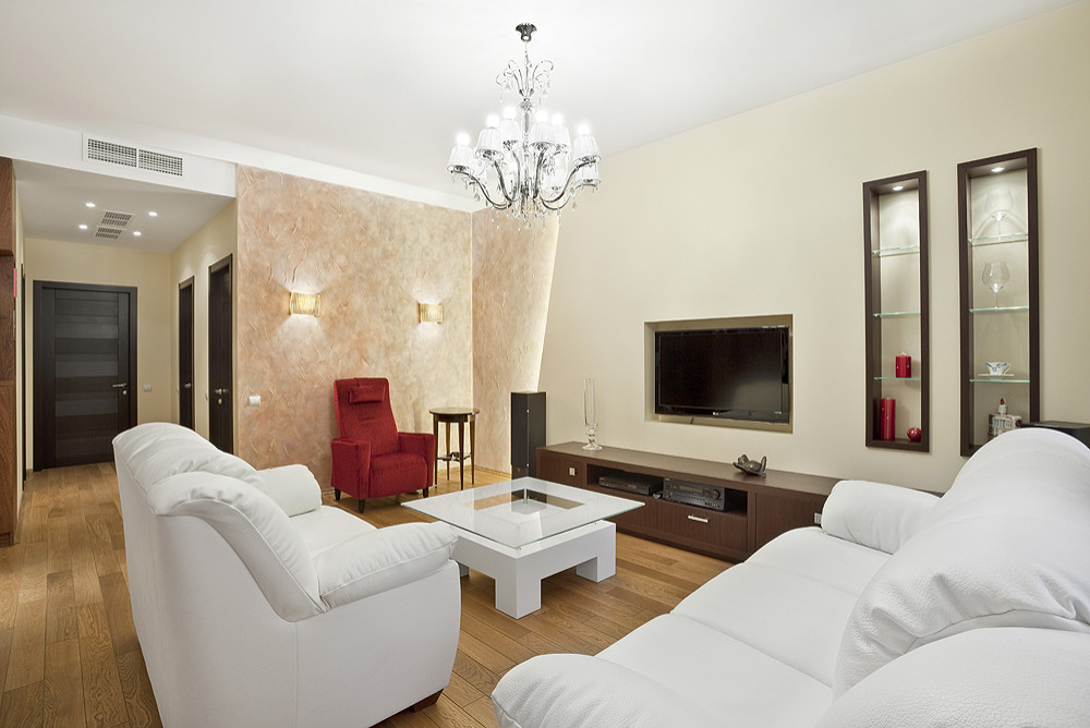 Шпон ореха и белый глянец