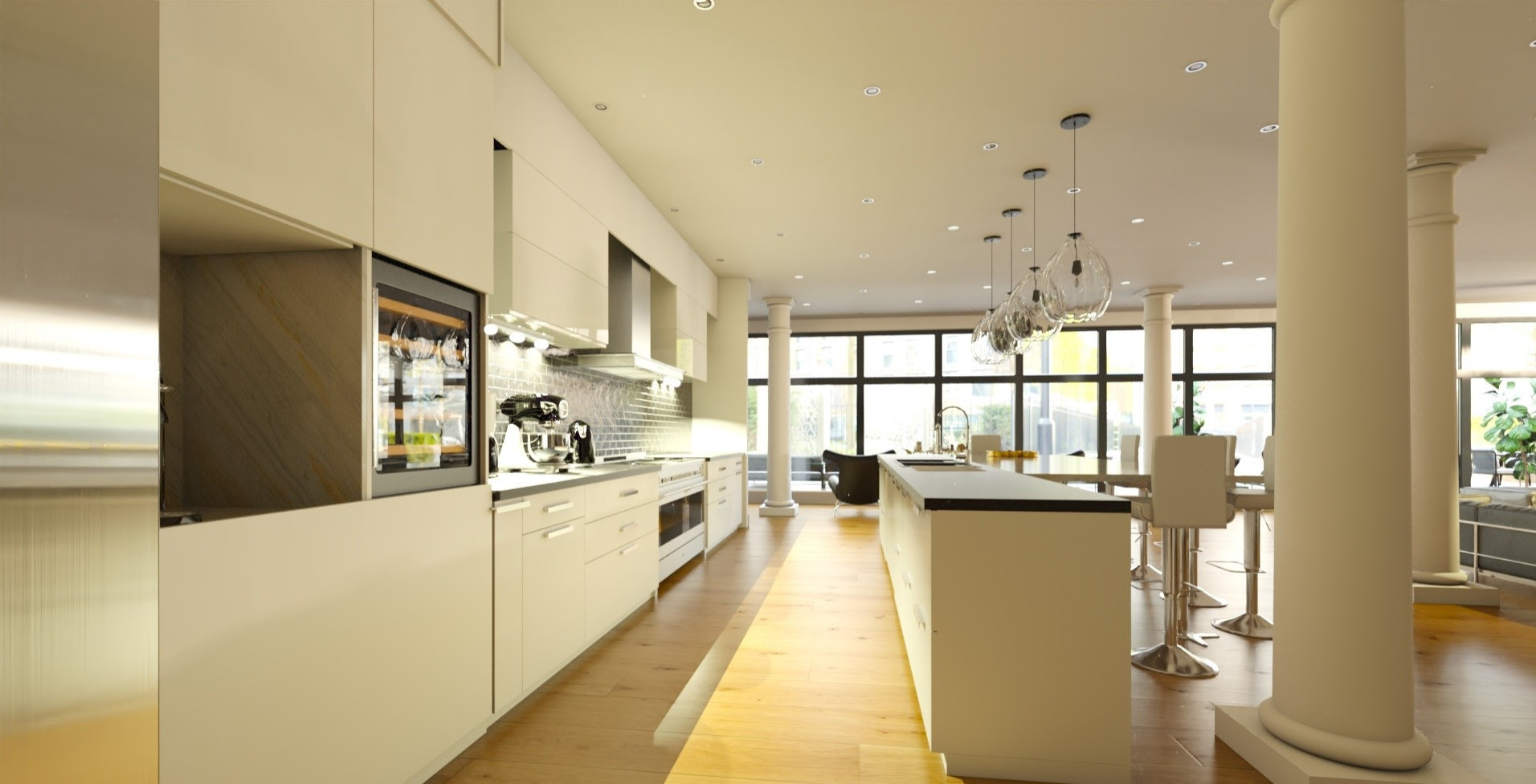 Loft dans un immeuble d'affaires réhabilité.