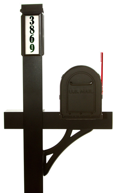 Solar Light Mailbox Package Traditional Mailbo By Solar Light Mailbox Package Black