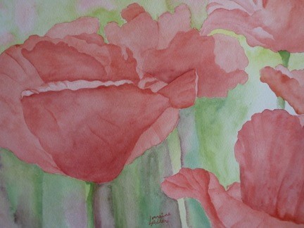 Tuscan Poppies, Original Watercolor