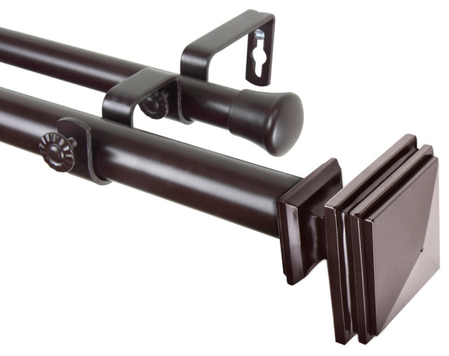 Rod Desyne Bedpost 1" Double Curtain Rod Traditional Curtain Rods
