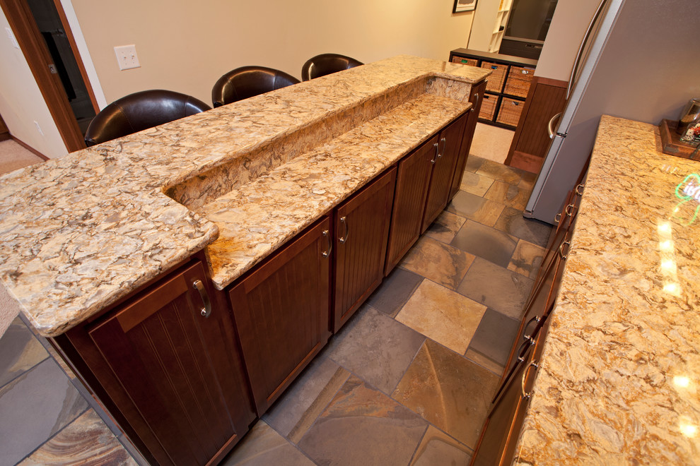 Basement Bar With Cambria Countertops Traditional Basement